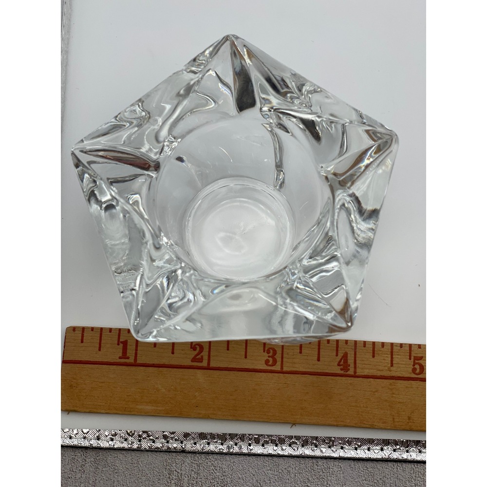 PartyLite Crystal Votive Candle Holders Pair Heavy Faceted Geometric Glass Chip* - Picture 5 of 7